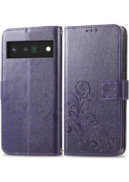 Google Piksel 6 Flip Kapak Dört Yapraklı Yonca Zarif Iş Için Kılıf (Yurt Dışından)