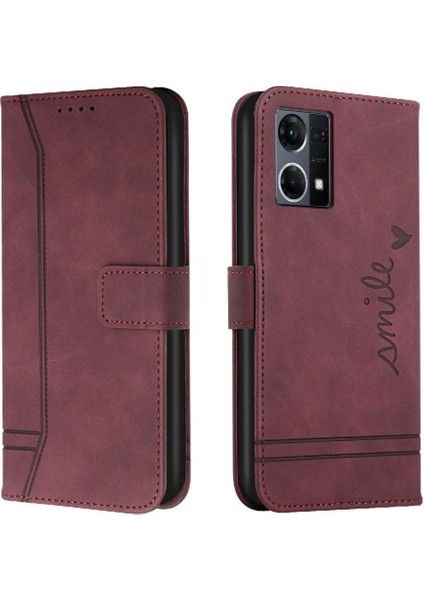 Telefon Kılıfı Için Oppo Oppo 7 4g El Kayışı Kart Yuvaları Kapak Manyetik Kapatma (Yurt Dışından)