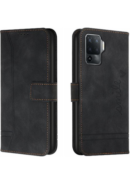 Oppo Phone 5 Lite Için Telefon Kılıfı Kart Yuvaları Kapak Pu Deri El Kayışı (Yurt Dışından)