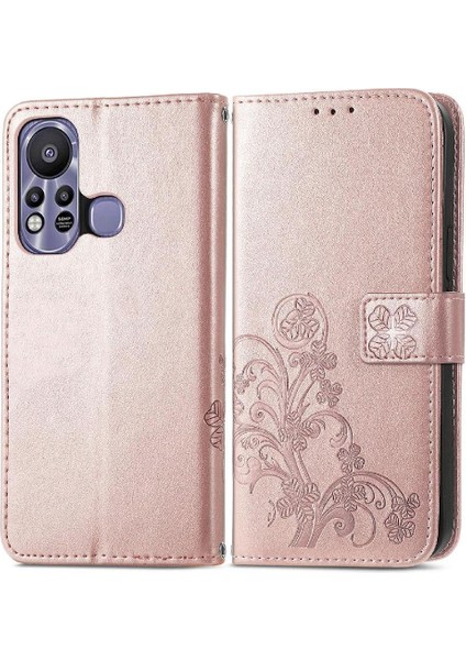 Infinix Sıcak 11S Flip Kapak Dört Yapraklı Yonca Zarif Iş Için Kılıf (Yurt Dışından)