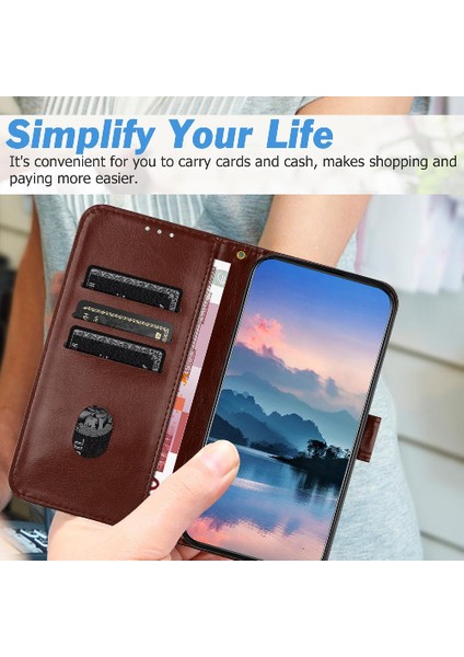 Iphone 14 Için Telefon Kılıfı Pro Pu Deri Flip Folio Litch Desen Kart Yuvaları (Yurt Dışından)