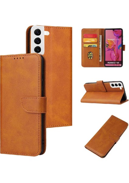 Kart Tutucu Kartı ile Samsung Galaxy S24 Deri Folio Flip Case Için Kılıf (Yurt Dışından)