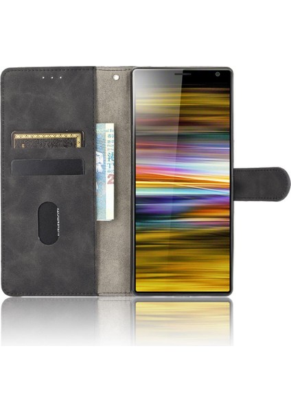 Sony Xperia 10 Kart Ekleme Tam Koruma Deri Folio Için Kılıf (Yurt Dışından)