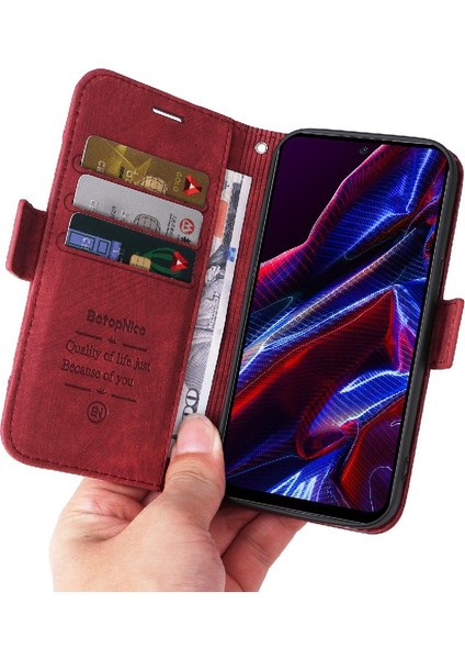 Xiaomi Poco X5 Tpu Deri Manyetik Cüzdan Kapak Çevirin Kart Yuvaları (Yurt Dışından)