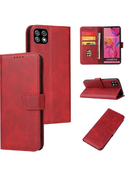 Samsung Galaxy A22 5g Deri Folio Flip Case Kart Ekleme ile (Yurt Dışından)