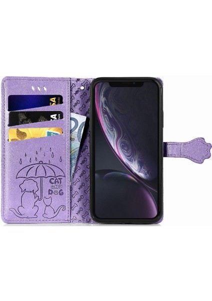 Iphone Xr Flip Kapak Kılıf Için Kılıf Kısa Kayış Karikatür Hayvanlar (Yurt Dışından)