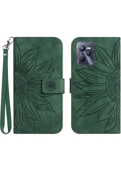 Kart Yuvaları Tutucu ile Realme C35 Için Kılıf Flip Cüzdan Telefon Kılıfı Lüks (Yurt Dışından)