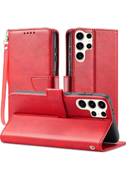 Samsung Galaxy S24 Ultra Deri Folio Flip Case Kart Ekleme Için Kılıf (Yurt Dışından)