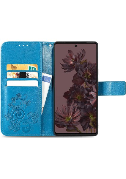 Google Piksel 7 Pro Dört Yapraklı Yonca Flip Kapak Kılıf Için Kılıf Kısa (Yurt Dışından)