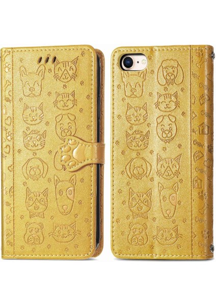 Iphone 8 / 7 / 6 Flip Kapak Kısa Kayış Deri Kılıf Karikatür (Yurt Dışından)