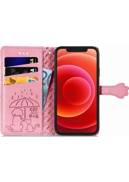 Iphone 12 Için Kılıf Mini Kapak Kapak Karikatür Hayvanlar Darbeye Deri (Yurt Dışından)