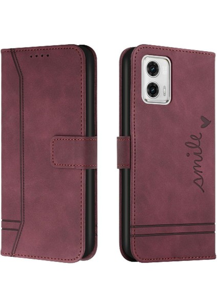 Motorola Moto G73 El Kayışı Flip Folio Cüzdan Kart Yuvaları Için Telefon Kılıfı (Yurt Dışından)