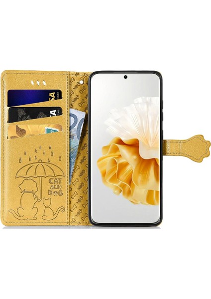 Huawei P60 Pro Karikatür Hayvanlar Için Kılıf Kısa Kayış Darbeye Kapak Çevirin (Yurt Dışından)