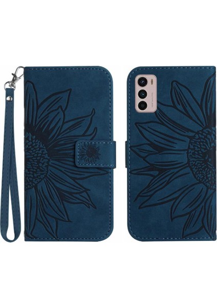 Motorola Moto G42 Kabartmalı Ayçiçeği Flip Cüzdan Telefon Kılıfı Pu (Yurt Dışından)
