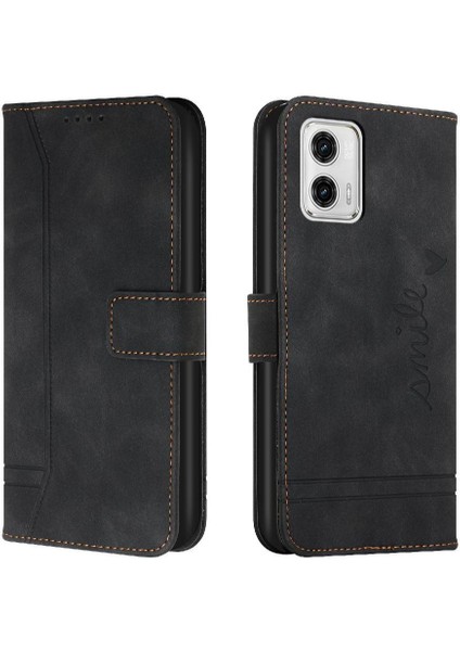 Motorola Moto G73 El Kayışı Flip Folio Cüzdan Kart Yuvaları Için Telefon Kılıfı (Yurt Dışından)