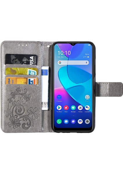 Vivo Y20 Için Kılıf Deri Kılıf Kapak Kapak Kısa Kayış Dört Yapraklı Yonca (Yurt Dışından) modelleri