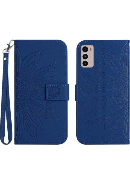 Motorola Moto G42 Kabartmalı Ayçiçeği Flip Cüzdan Telefon Kılıfı Pu (Yurt Dışından)