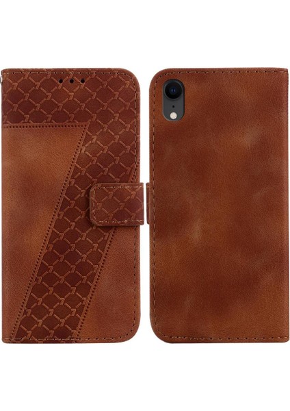 Iphone Xr Cüzdan Pu Deri Kabartmalı Desen Kart Yuvası Flip Telefon Kılıfı (Yurt Dışından)