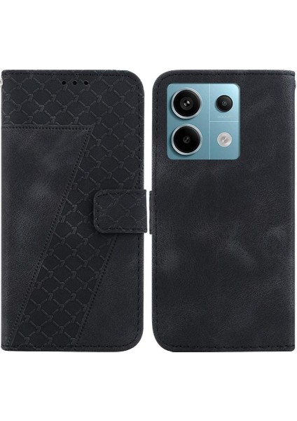 Telefon Kılıfı Için Xiaomi Poco X6 Cüzdan Pu Deri Flip Folio Kapak Kabartmalı (Yurt Dışından)