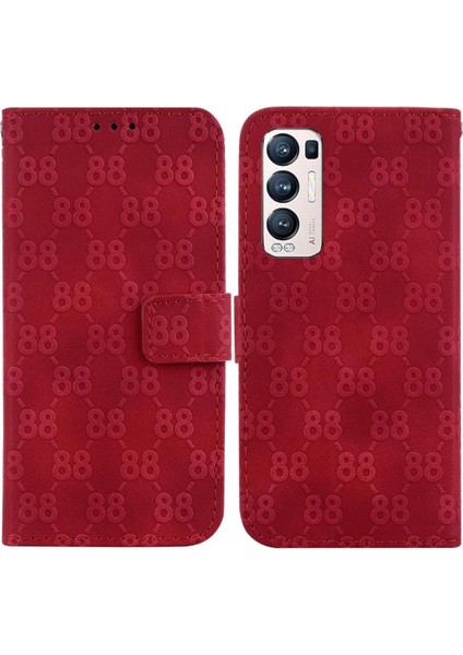 Oppo Phone 5 Pro Artı Cüzdan Kapak Için Telefon Kılıfı Çift 8 Kabartmalı Pu Kart (Yurt Dışından)