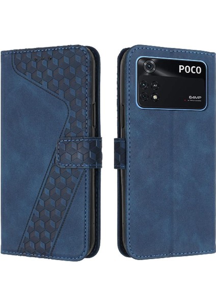 Telefon Kılıfı Için Xiaomi Poco M4 Pro 4g Kickstand Cüzdan Flip Folio Kart (Yurt Dışından)