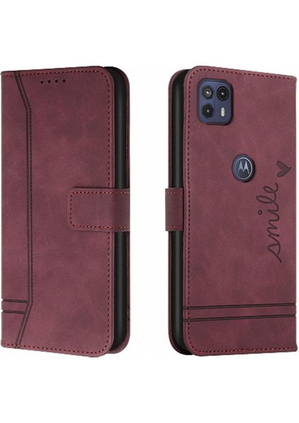 Motorola Moto G50 5g Flip Folio Cüzdan Için Telefon Kılıfı El Kayışı Kart Pu (Yurt Dışından)
