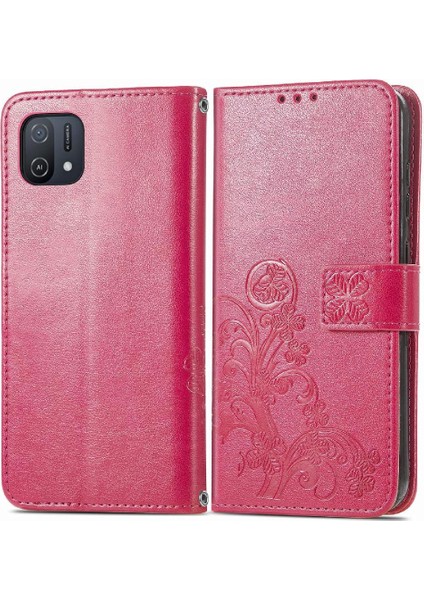 Oppo A16K Zarif Iş Flip Kapak Için Kılıf Kısa Kayış Dört Yaprak (Yurt Dışından)