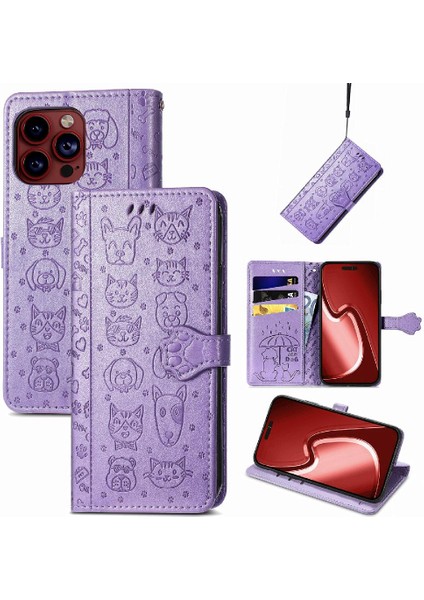 Iphone 15 Için Kılıf Pro Kapak Kapak Karikatür Hayvanlar Darbeye Kısa Kayış (Yurt Dışından) modelleri