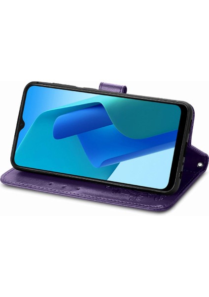 Oppo A16K Zarif Iş Flip Kapak Için Kılıf Kısa Kayış Dört Yaprak (Yurt Dışından) fiyatları