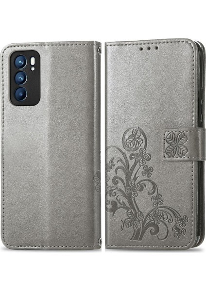 Oppo Case 6 5g Için Zarif Iş Çevirme Kapağı Dört Yapraklı Yonca (Yurt Dışından)