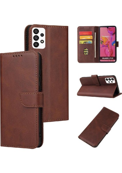 Samsung Galaxy A73 5g Deri Folio Flip Case Manyetik Karbon (Yurt Dışından)