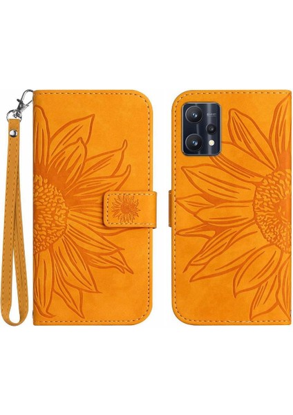 Kart Yuvaları ile Realme 9 4g Için Kılıf Tutucu Flip Cüzdan Telefon Kılıfı Lüks (Yurt Dışından)