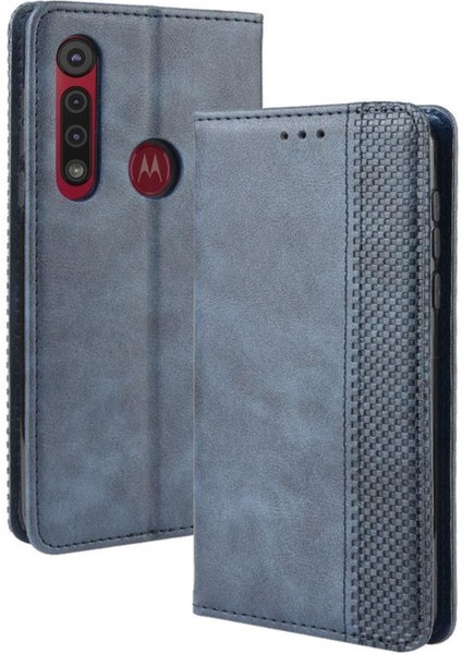 Motorola Moto G8 Oynamak Için Kılıf Manyetik Kapatma Cüzdan Pu Deri (Yurt Dışından)
