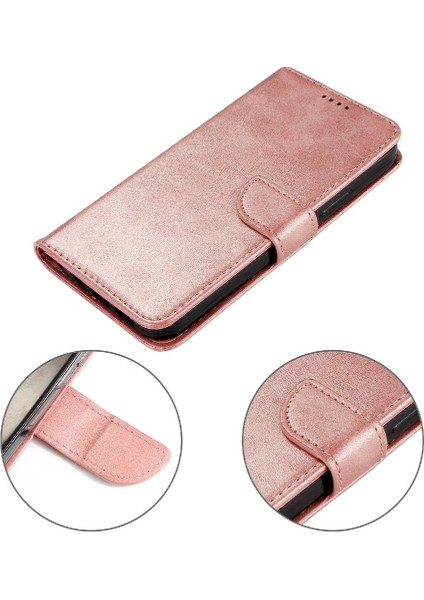 Samsung Galaxy S22 Ultra Deri Folio Flip Case Manyetik Karbon (Yurt Dışından)