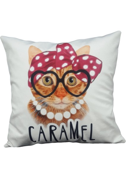 Caramel Kedi Kırlent Kılıfı