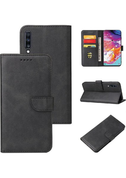 Samsung Galaxy A70 Kart Ekleme Manyetik Karbon Fiber Kart ile Kılıf (Yurt Dışından)