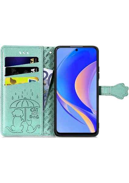 Huawei Nova Y90 Karikatür Hayvanlar Için Kılıf Deri Kılıf Kapak Çevirin Kısa (Yurt Dışından)