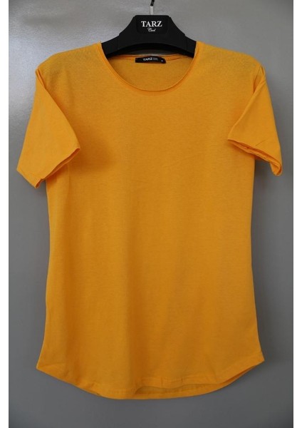 Erkek Kırmızı Oval Etek Geniş Yaka %100 Pamuk Kısa Kollu T-Shirt fırsatları
