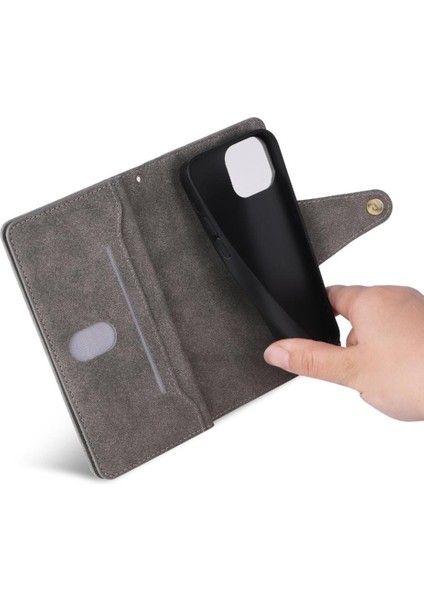 El Kayışı Fermuar Cüzdan Kapak ile iphone 13 Mini Kart Tutucu Için Kılıf (Yurt Dışından)