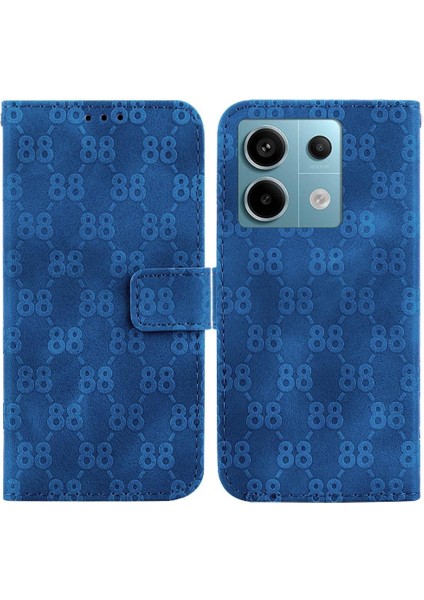 Telefon Kılıfı Için Xiaomi Poco X6 Cüzdan Kapak Pu Deri Çift 8 Kabartmalı (Yurt Dışından)