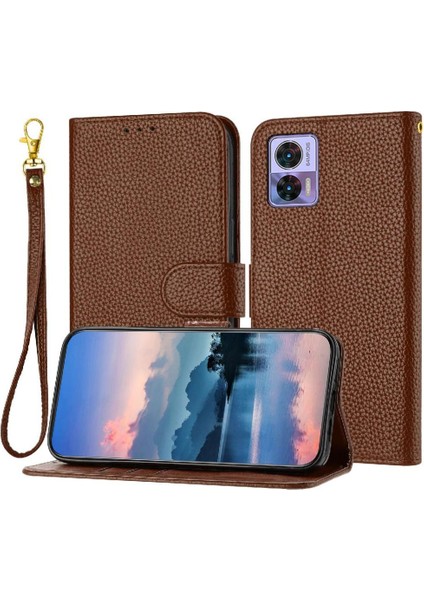 Motorola Kenar 30 Neo Flip Için Telefon Kılıfı Folio Cüzdan Kart Yuvaları Tutucu Pu (Yurt Dışından)