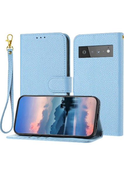 Google Piksel 6 Pro Litch Desen Kart Yuvaları Tutucu Cüzdan Için Telefon Kılıfı (Yurt Dışından)