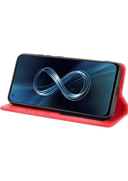 Asus Zenfone 8 Için Kılıf Pu Deri Manyetik Kapatma Cüzdan (Yurt Dışından)