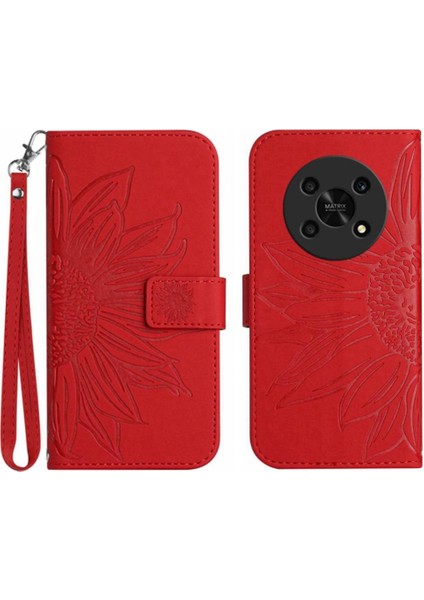 Onur Magic4 Lite 5g Için Kılıf Kısa Kayış Flip Cüzdan Telefon Kılıfı Lüks Pu (Yurt Dışından)