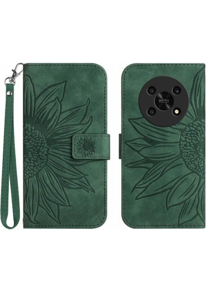 Onur Magic4 Lite 5g Için Kılıf Kısa Kayış Flip Cüzdan Telefon Kılıfı Lüks Pu (Yurt Dışından)