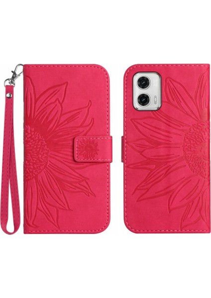 Motorola Moto G73 Kabartmalı Ayçiçeği Kart Yuvaları Tutucu Kısa (Yurt Dışından)