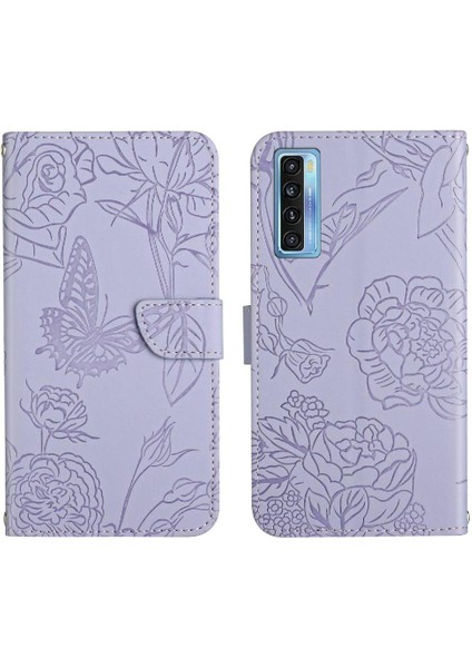 Tcl 20 Pro 5g Için Kılıf Bilek Kayışı Pu Deri ile Darbeye Deri Kılıf (Yurt Dışından)