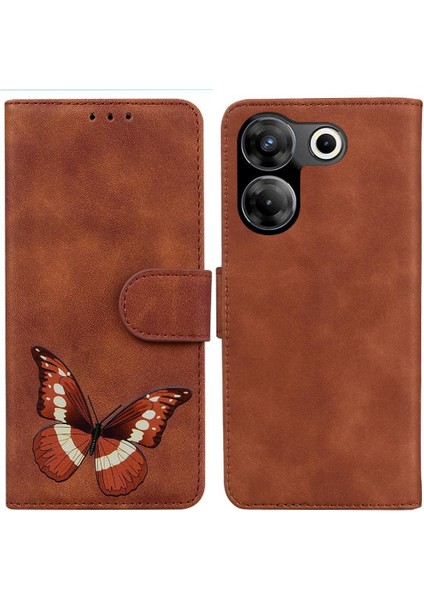 Tecno Camon 20 Cüzdan Renk Baskılı Kelebek Kart Yuvaları Için Kılıf Çevirin (Yurt Dışından)