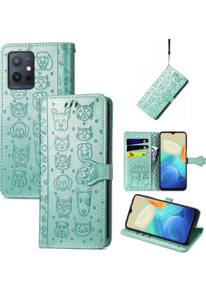 Vivo Y55 5g Kılıf Için Kılıf Kısa Kayış Karikatür Hayvanlar Kapak Çevirin (Yurt Dışından) modelleri