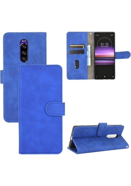 Sony Xperia 1 Kart Ekleme Deri Için Kılıf Folio Flip Case Koruyucu (Yurt Dışından)